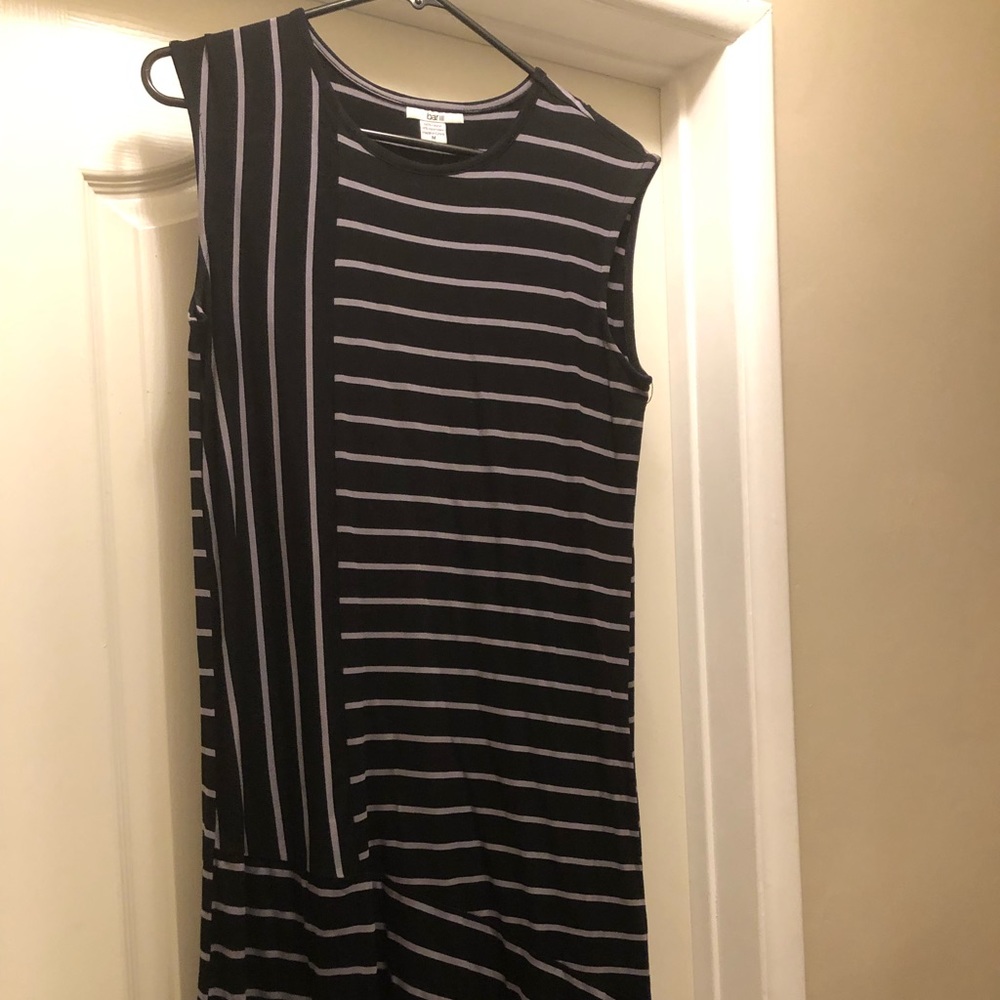 Bar III Asymetrical Sleeveless Black Tank Dress